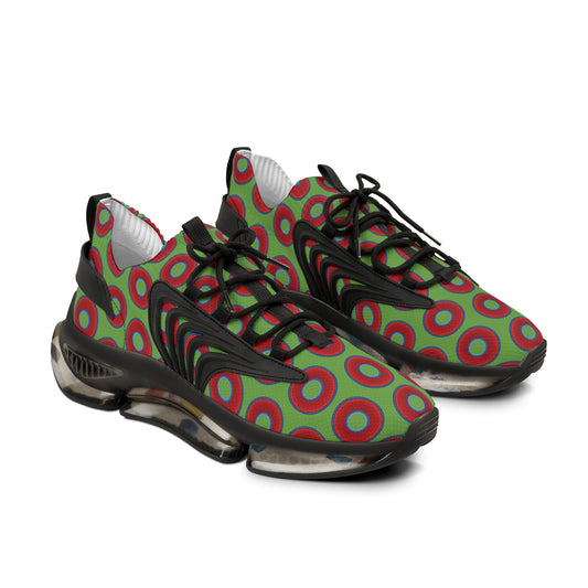 Donut Kicks - red vivid donut print w/light green background