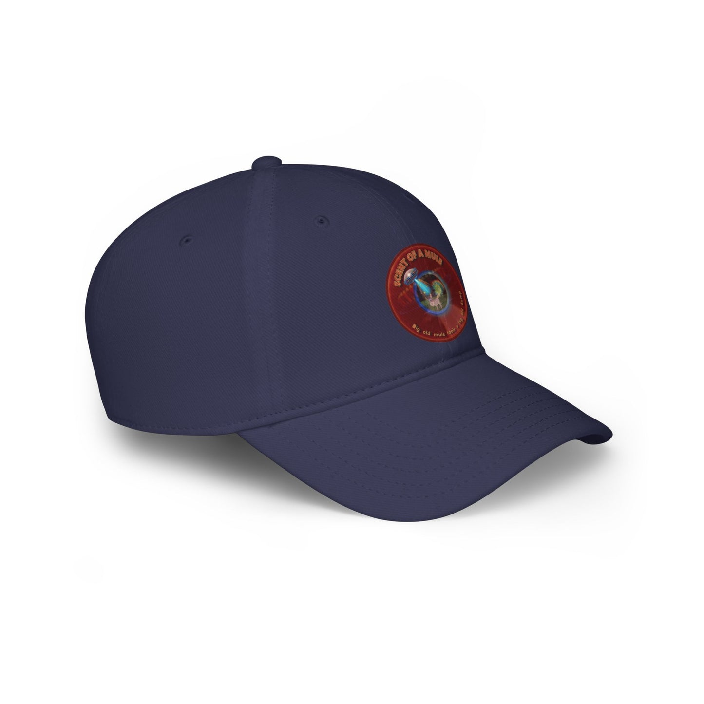 Lumpy Donut Baseball Cap - "Donut Caps? In Tomahawk County?" - variant 2 - vivid red donut w/