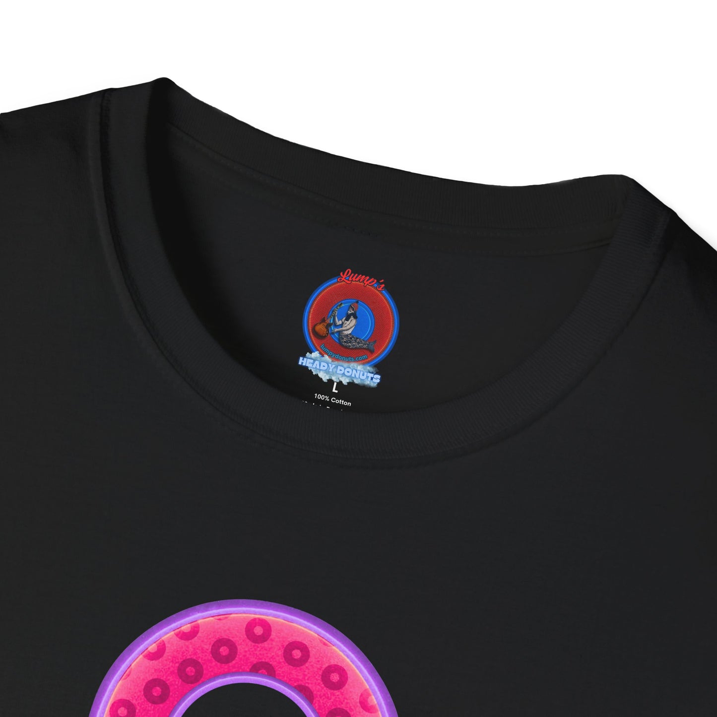 Plain Donuts/Unisex Soft-Style - "Plain Wide Mouthed Paradoxical Donuts" - magenta/light purple donuts