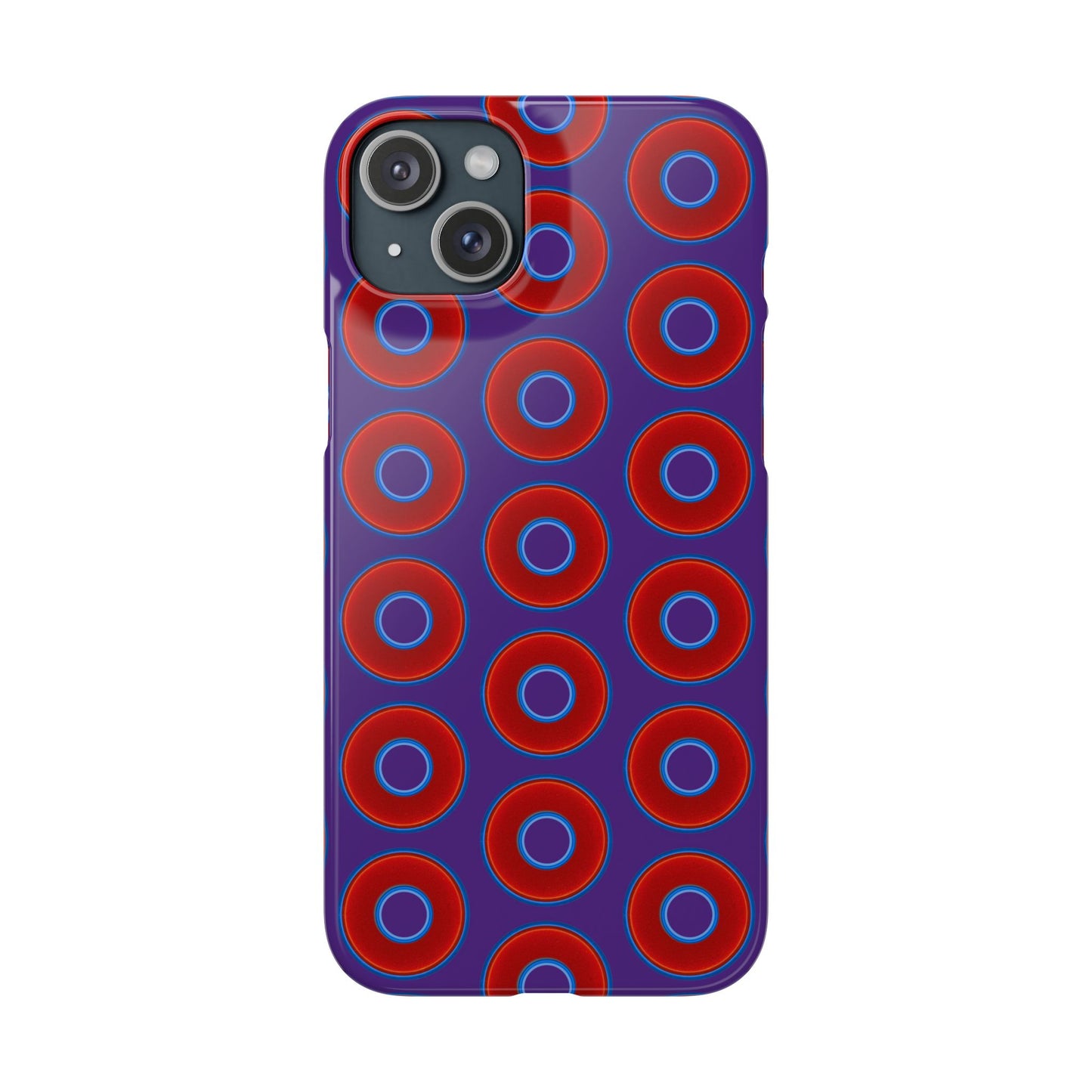 Lumpy Donut Snap Case - red vivid donut print w/dark purple background