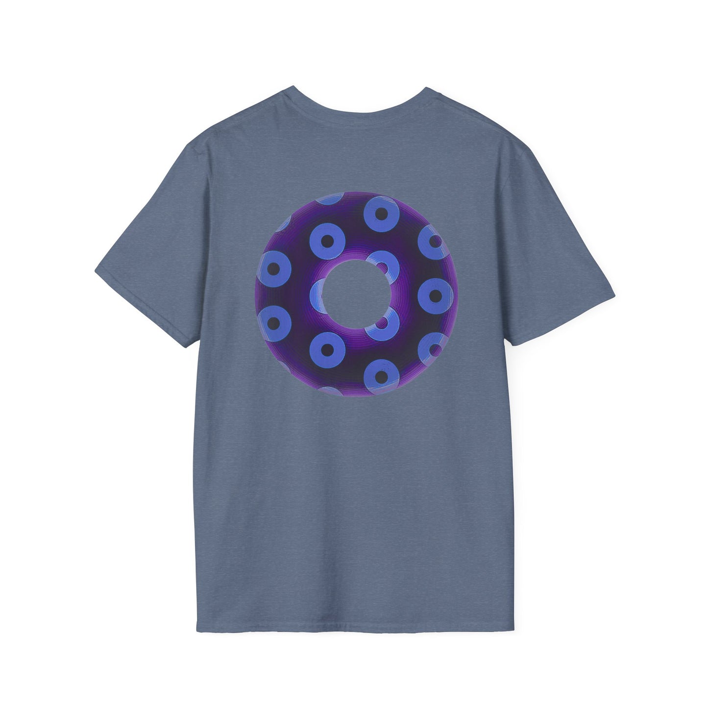 Plain Donuts/Unisex Soft-Style - "Plain Blimpy Paradoxical Donuts" - dark purple/Carolina blue donuts