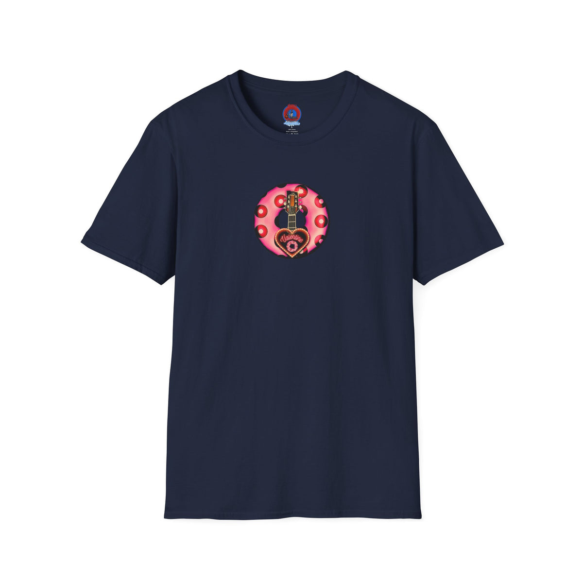 Classic Donut Tee - Unisex Soft-Style - "Would You Be My Donut?" - paradoxical faded magenta/red donut - variant 1