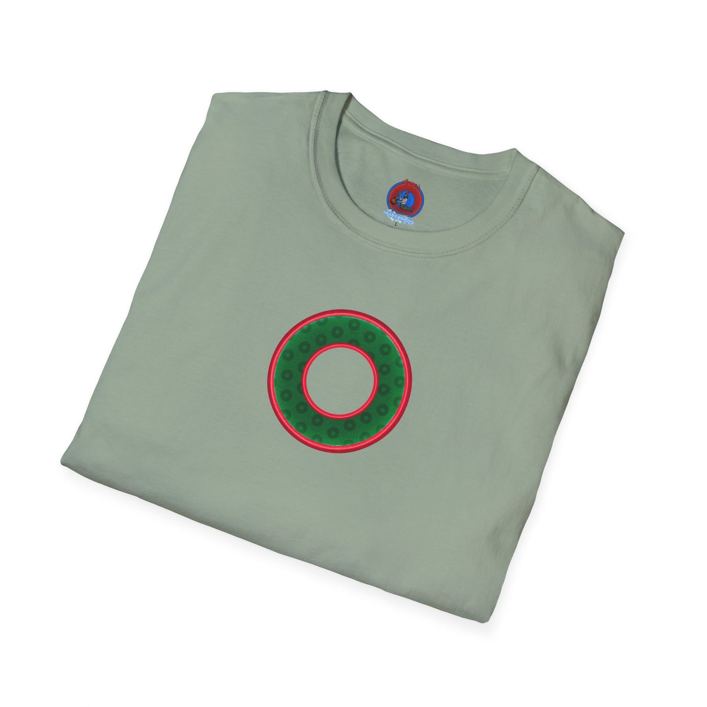 Plain Donuts/Unisex Soft-Style - "Plain Wide Mouthed Paradoxical Donuts" - dark green/red donuts
