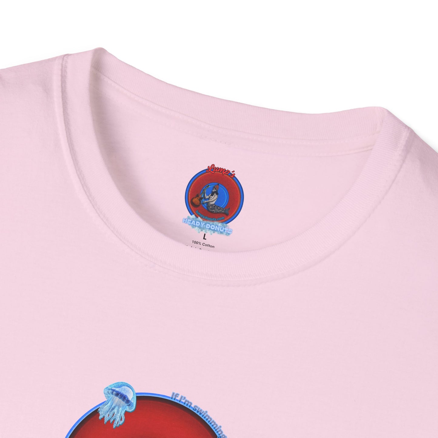 Classic Donut Tee - Unisex Soft-Style - "The Swimmer's Donut" - plump red donut