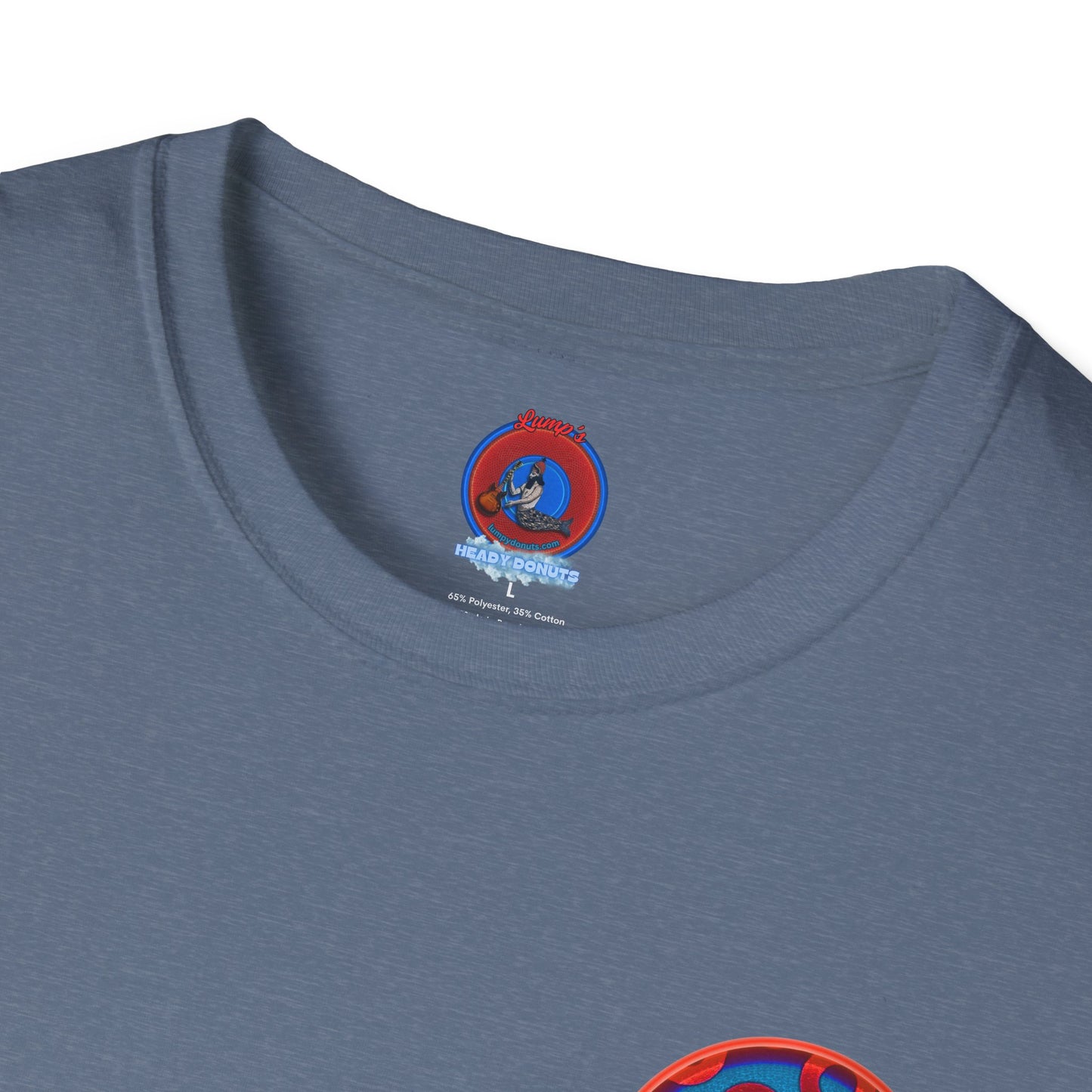 Classic Donut Tee - Unisex Soft-Style - "Wooked Cream - YEMSG Donut " - blue/red rustic paradox donut - variant 1