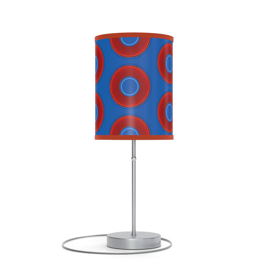Lumpy Accent Lamps - red vivid donuts w/dark royal blue background