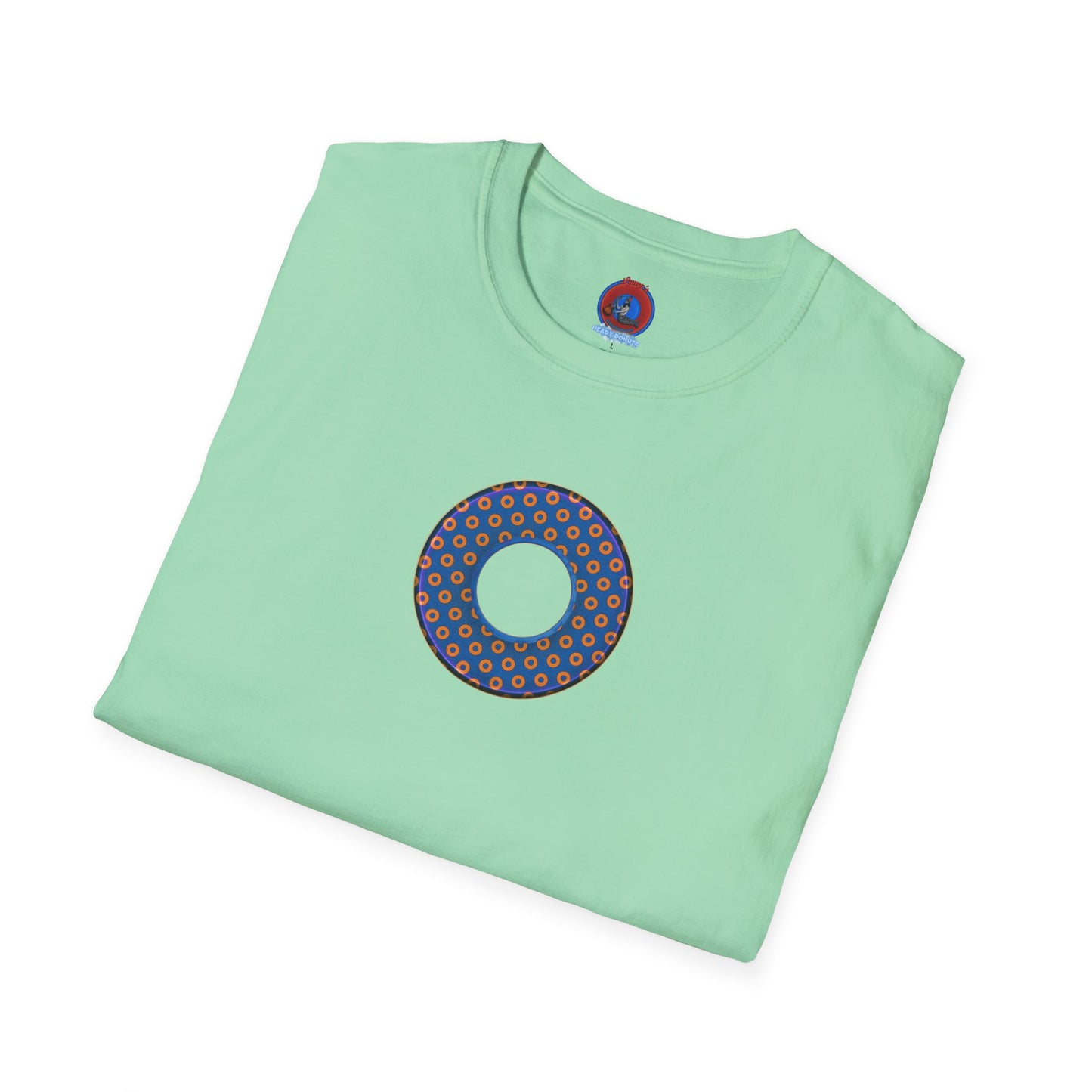 Plain Donuts/Unisex Soft-Style - "Plain Electric Paradoxical Donuts" - orange/blue donuts