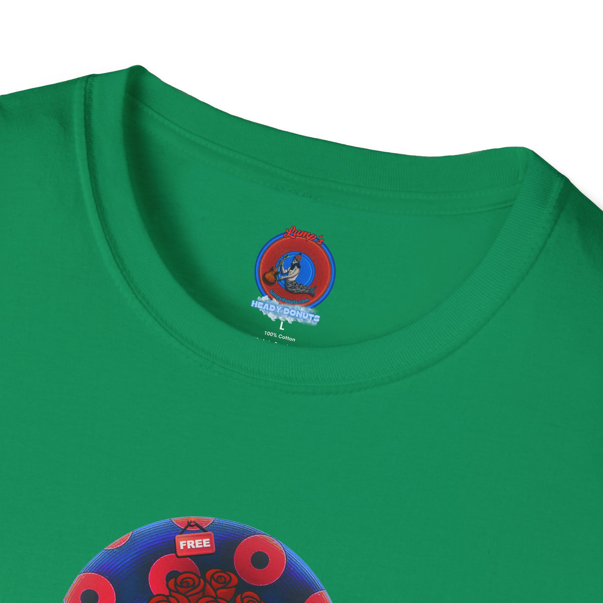 Classic Donut Tee - Unisex Soft-Style - "Donuts of Phreedom" - red/blue paradoxical blimpy donut