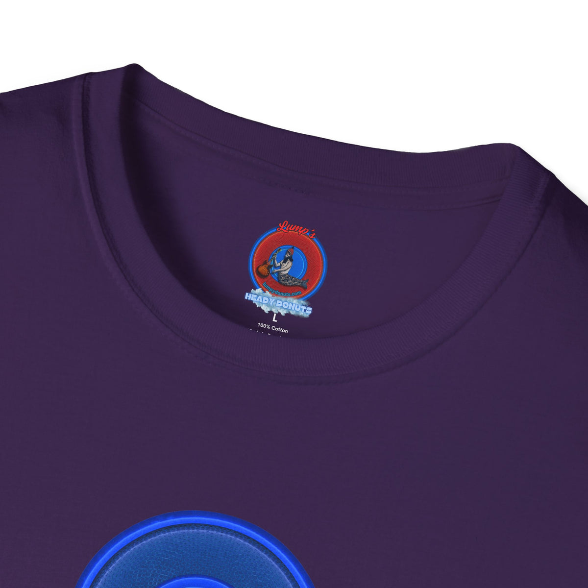 Classic Donut Tee - Unisex Soft-Style - "Cats: The Donut" - rustic blue/blue donut - variant 2