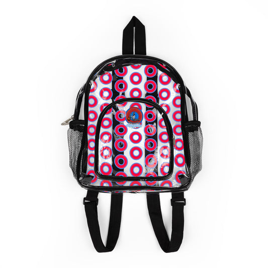 Lumpy Clear Pack/Concert Buddy - Plain Rustic Donut Print - magenta red/bright blue