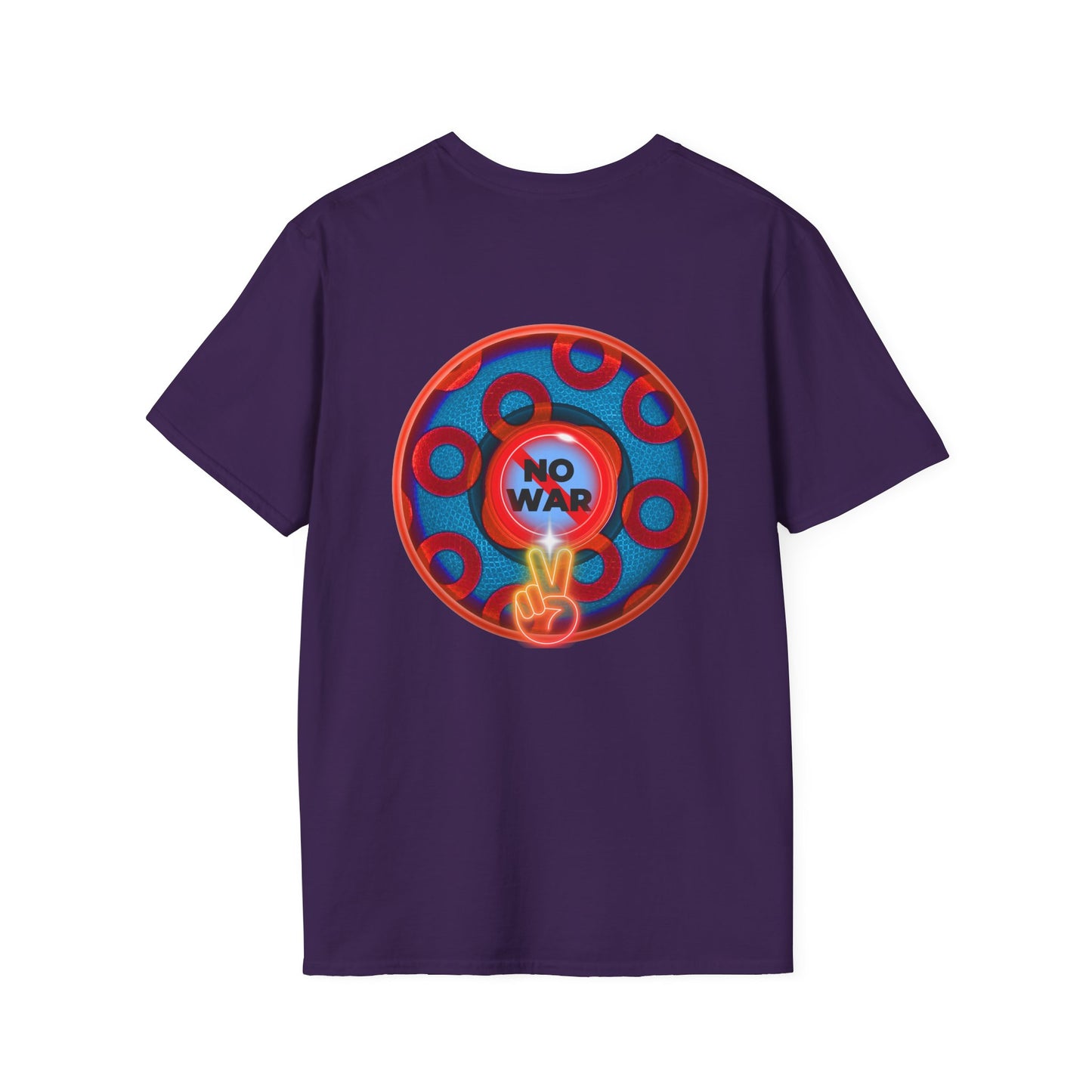 Classic Donut Tee - Unisex Soft-Style - "Peace of Donut" - blue/red paradox donut - [*charitable print - 50% of profit to Alliance for Peacebuilding]