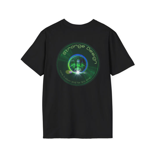 Classic Donut Tee - Unisex Soft-Style - "The Strangely Designed Donut Tee" - series 1.0 - green donut