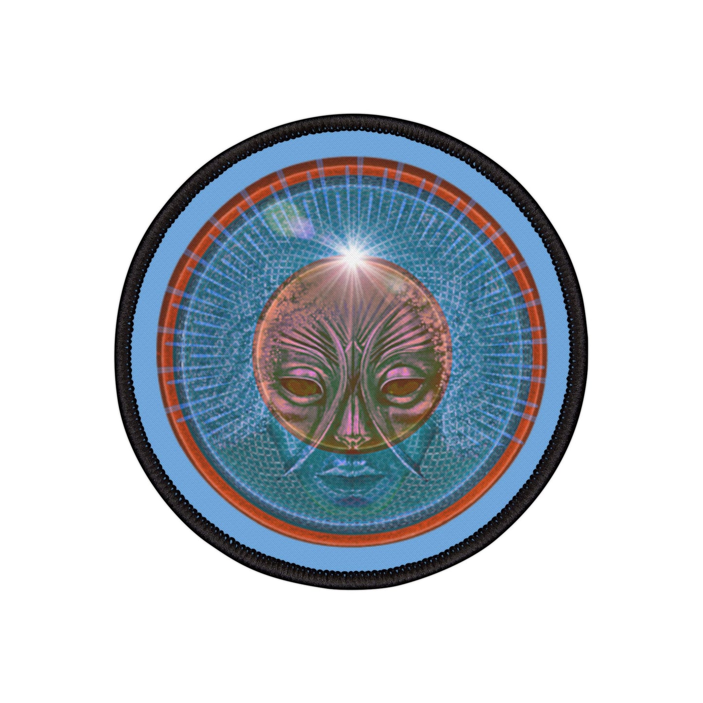 Iron-On Donut Patch - "Pillowy Donut Patch" - rustic blue donut - variant 2