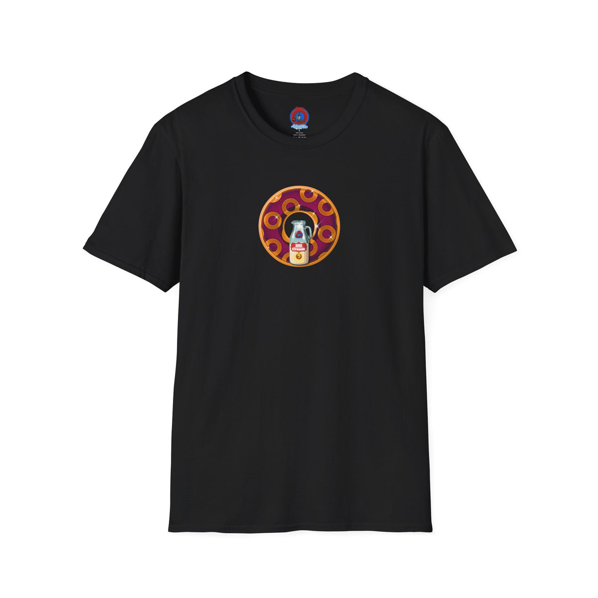 Classic Donut Tee - Unisex Soft-Style - "Princely Wooked Cream - YEMSG Donut " - burgundy/orange rustic paradox donut - variant 1