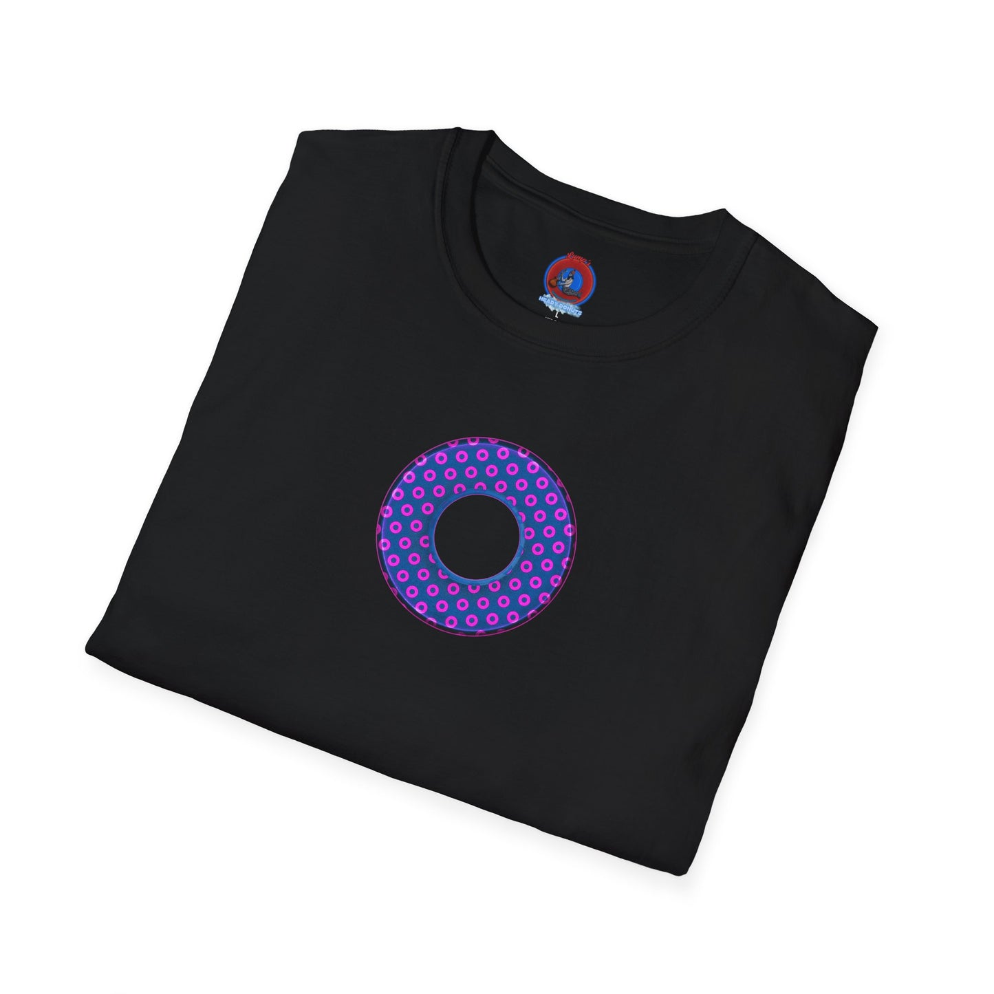 Plain Donuts/Unisex Soft-Style - "Plain Electric Paradoxical Donuts" - pink/dark blue donuts