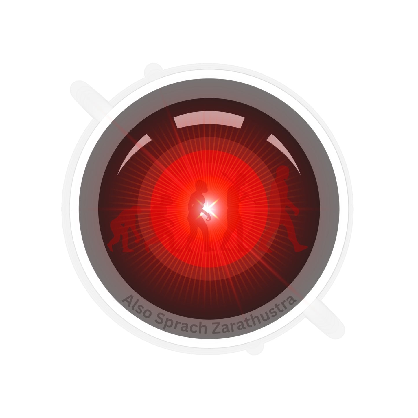 Donut Bumper/Outdoor Sticker - "2025: A Donut Odyssey" - series 1.0 - variant 2 - black/red donut - [Die-Cut] 6"x 6"