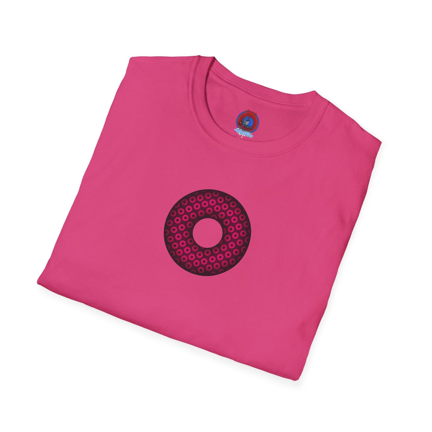 Plain Donuts/Unisex Soft-Style - "Plain Paradoxical Grided Donuts" - pink/burgundy donuts