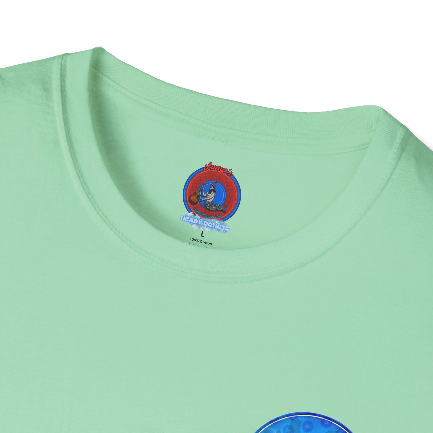 Classic Donut Tee - Unisex Soft-Style - "Philly Special: Still Loading Sand" - vivid blue paradoxical pic donut - variant 2