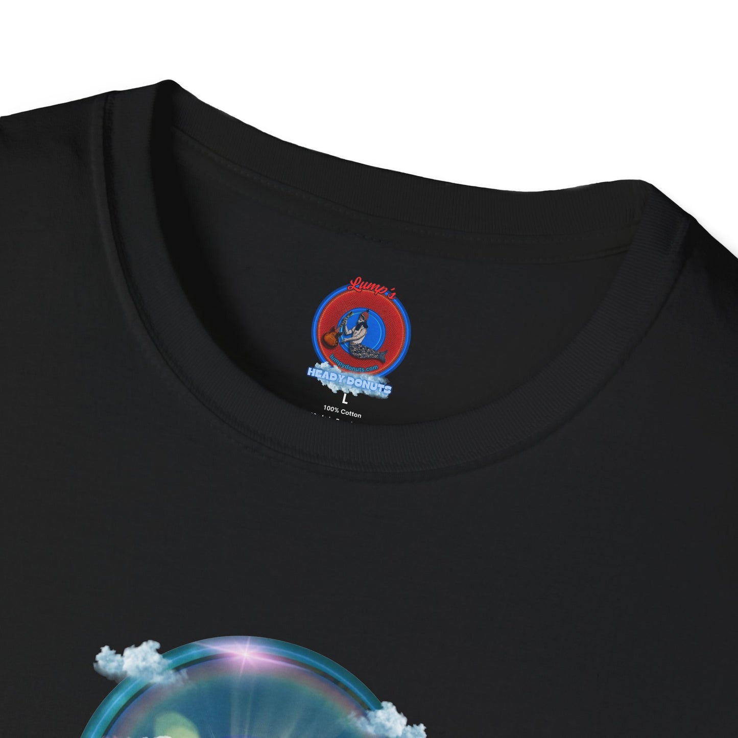 Classic Donut Tee - Unisex Soft-Style - "The Divided Donut" - vivid blue sky donut