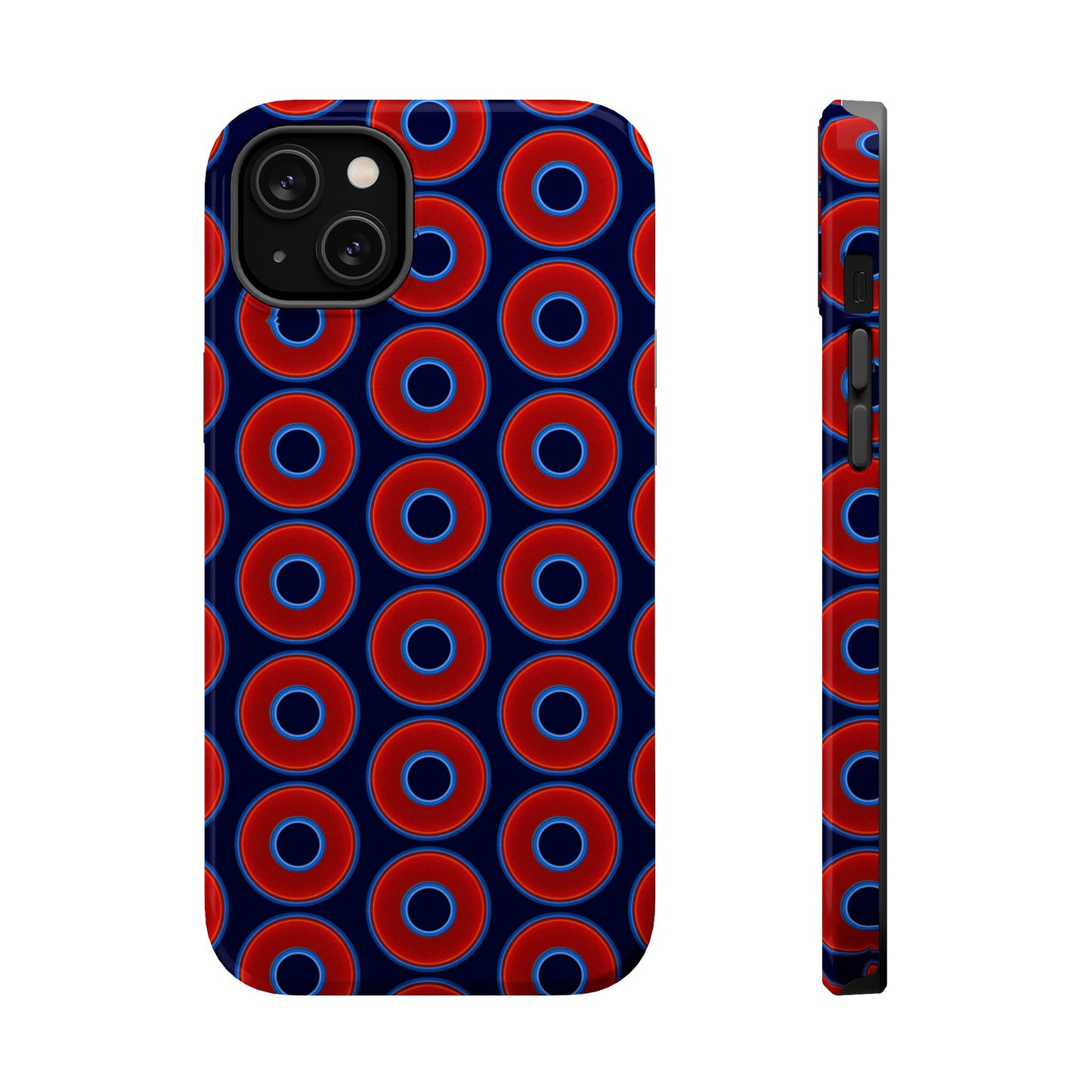 Copy of Magnetic Tough Donut Case - red vivid donut print w/midnight blue background