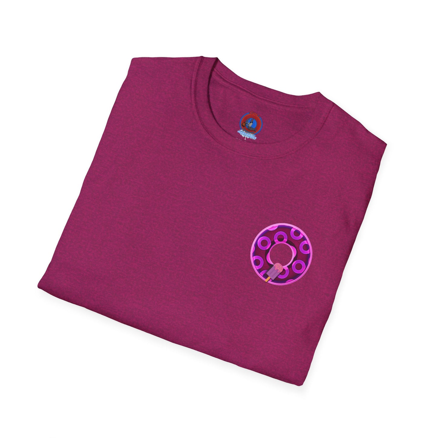 Classic Donut Tee - Unisex Soft-Style - "It's Ice Cream Popsicles - YEMSG Donut" - purple/magenta paradox donut - variant 1