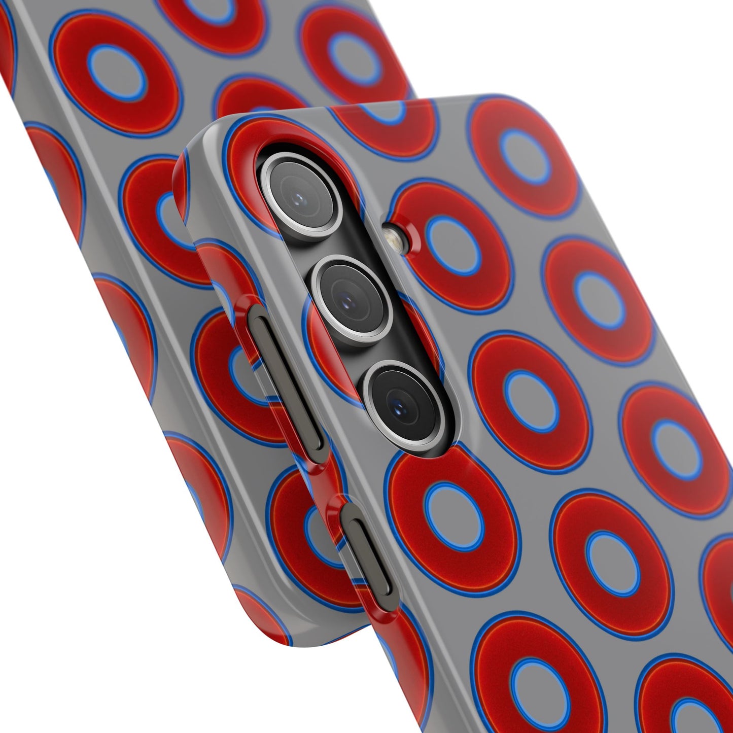 Donut Snap Case - red vivid donut print w/gray background