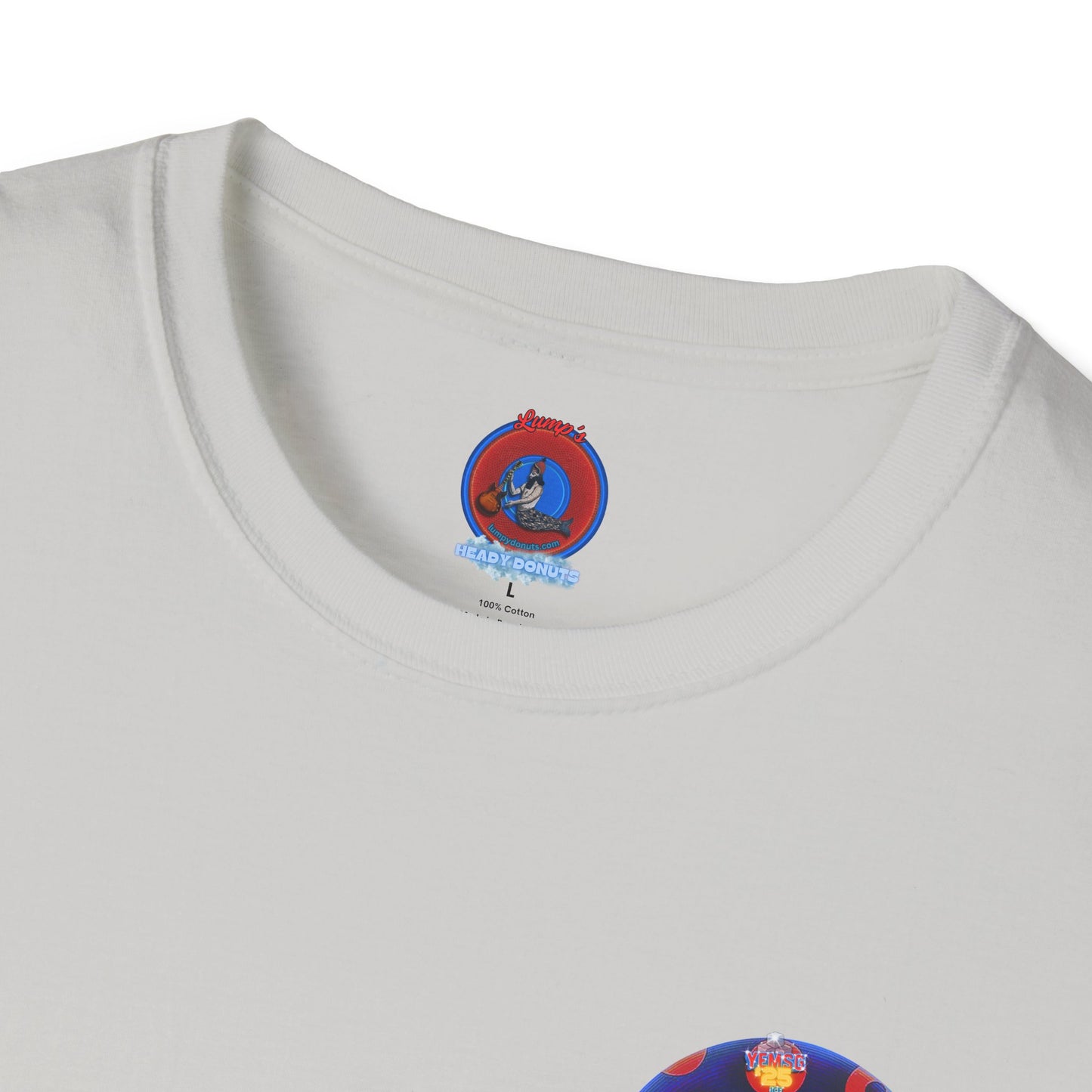 Classic Donut Tee - Unisex Soft-Style - "Blow this Popsicle Stand" - blue/red paradox bomb pop donut - variant 3