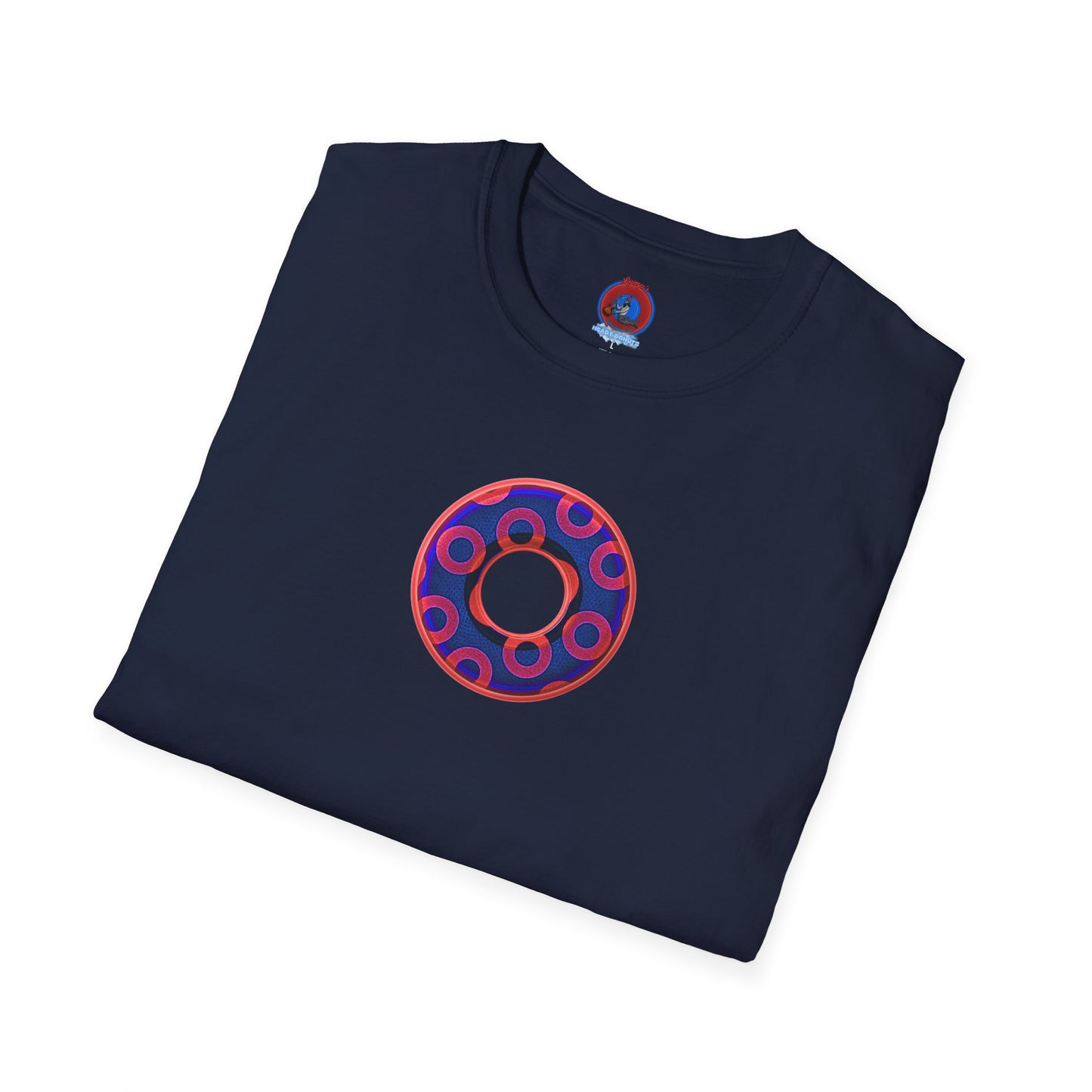 Plain Donuts/Unisex Soft-Style - "Plain Rustic Paradoxical Donuts" - red/dark royal blue donuts
