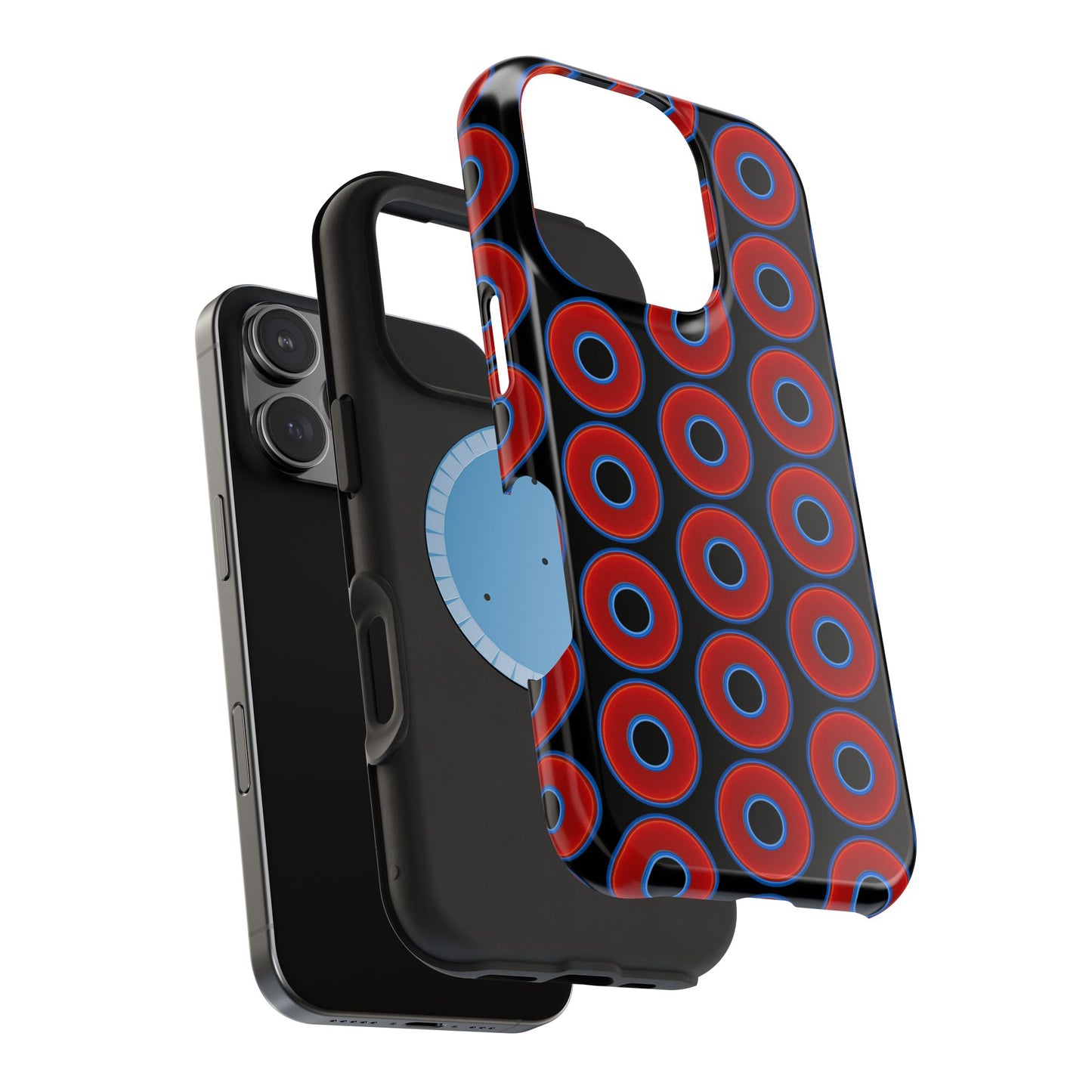 Magnetic Tough Donut Case - red vivid donut print w/black background