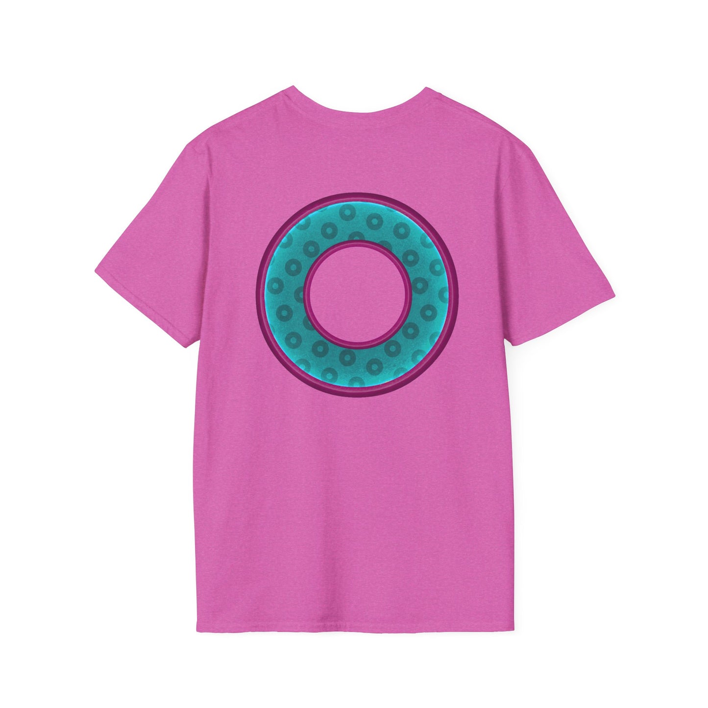 Plain Donuts/Unisex Soft-Style - "Plain Wide Mouthed Paradoxical Donuts" - teal/purple donuts