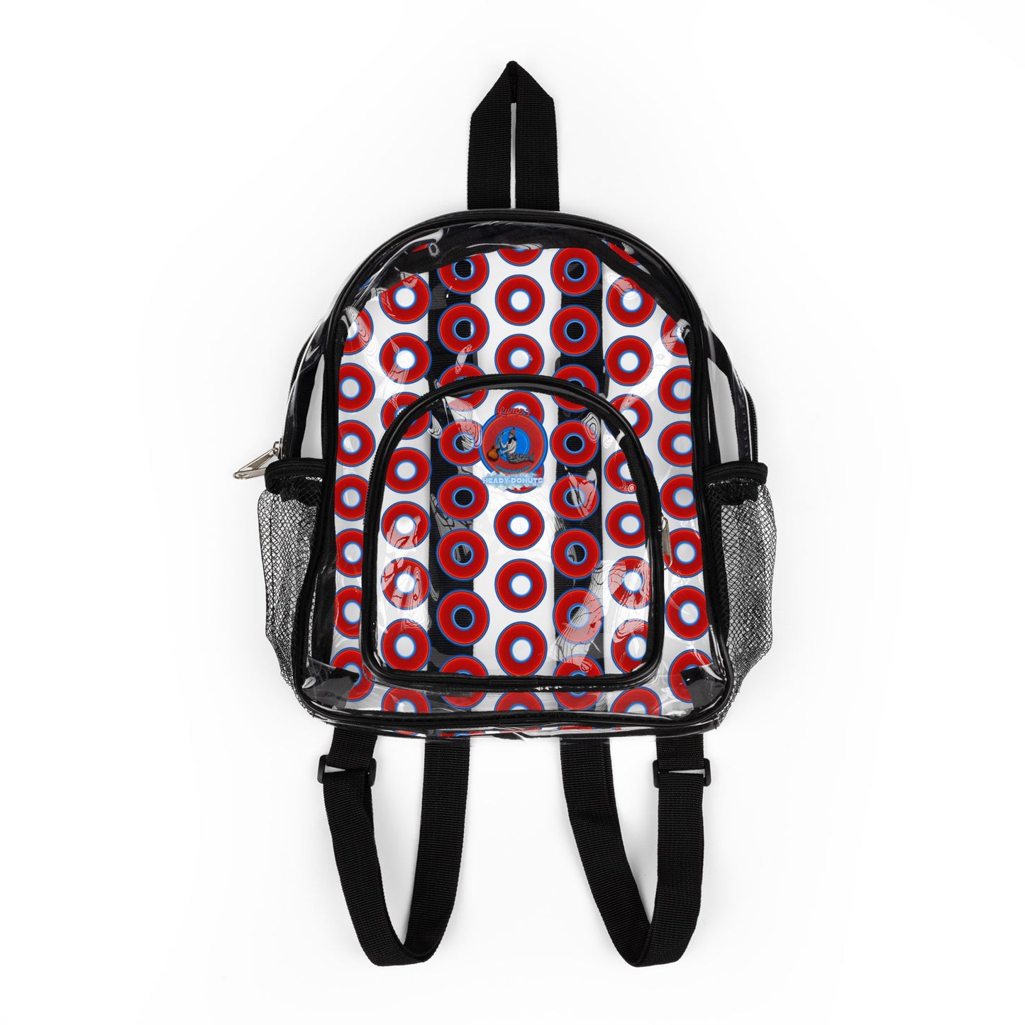 Lumpy Clear Pack/Concert Buddy - Plain Vivid Donut Print - red/blue