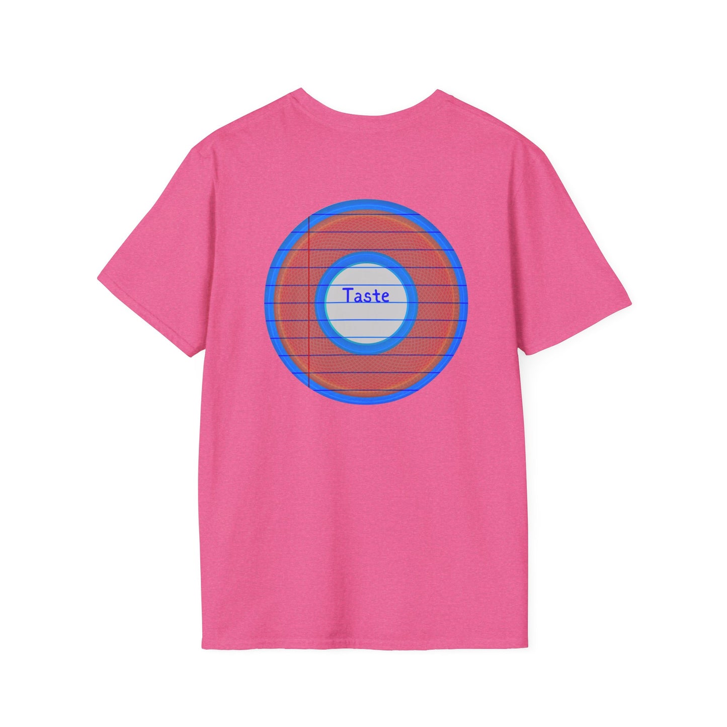 Classic Donut Tee - Unisex Soft-Style - "That's 1 Tasty Donut" - series 1.0  - variant 1 - red donut w/blue ink