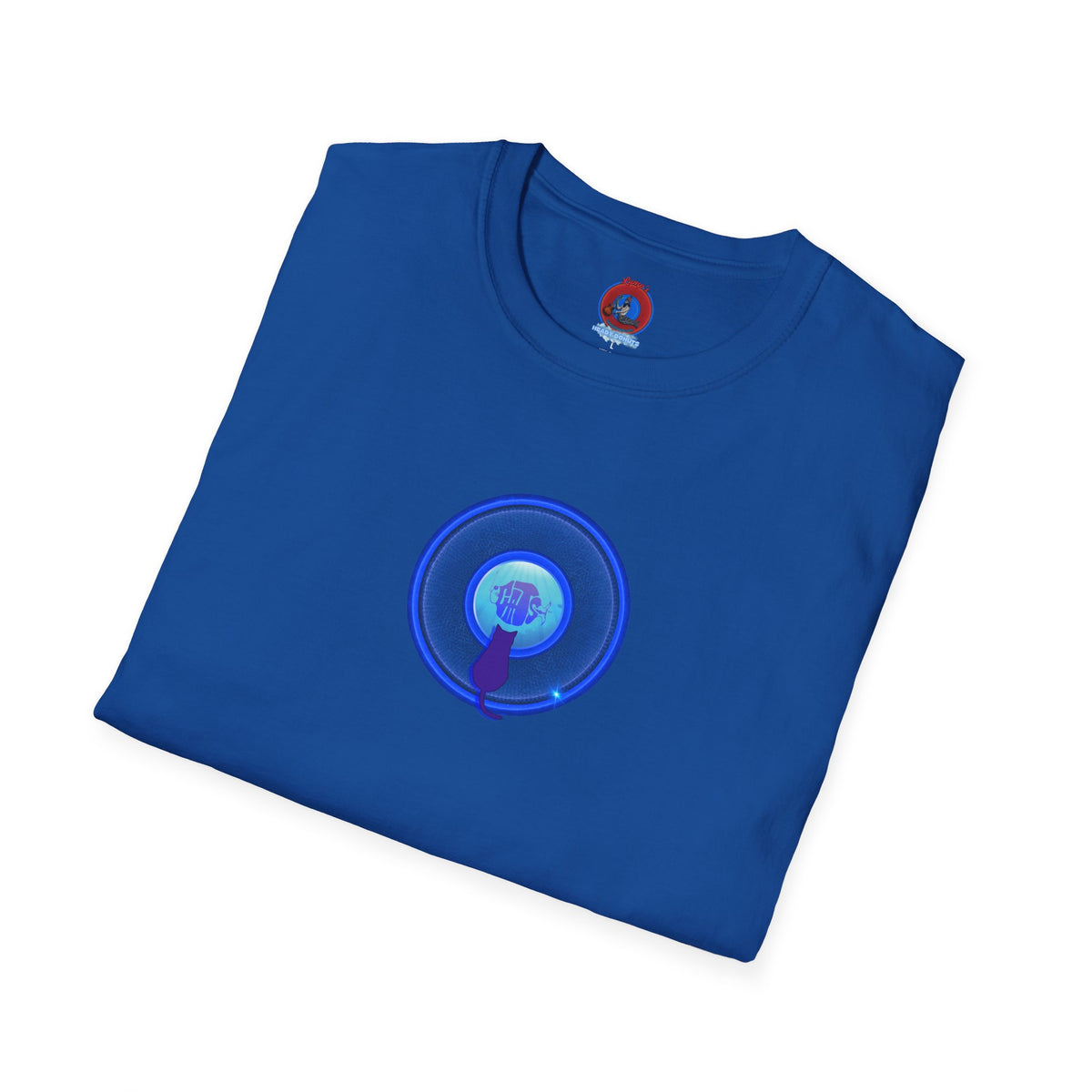 Classic Donut Tee - Unisex Soft-Style - "Cats: The Donut" - rustic blue/blue donut - variant 2