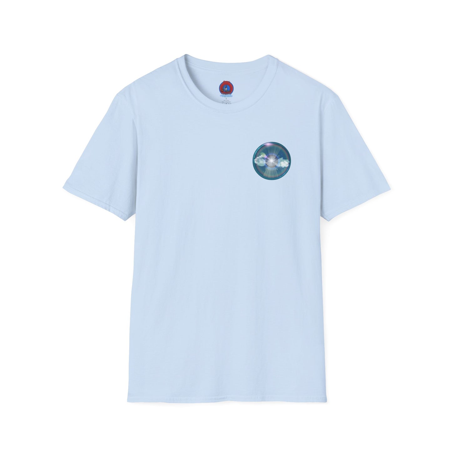 Classic Donut Tee - Unisex Soft-Style - "The Divided Donut" - variant 3 - blue donut [*50% to The Divided Sky Foundation]