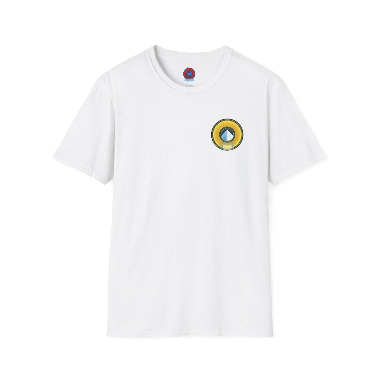 Classic Donut Tee - Unisex Soft-Style - "Limestone Donuts so Large" - variant 4 - golden donut w/garage