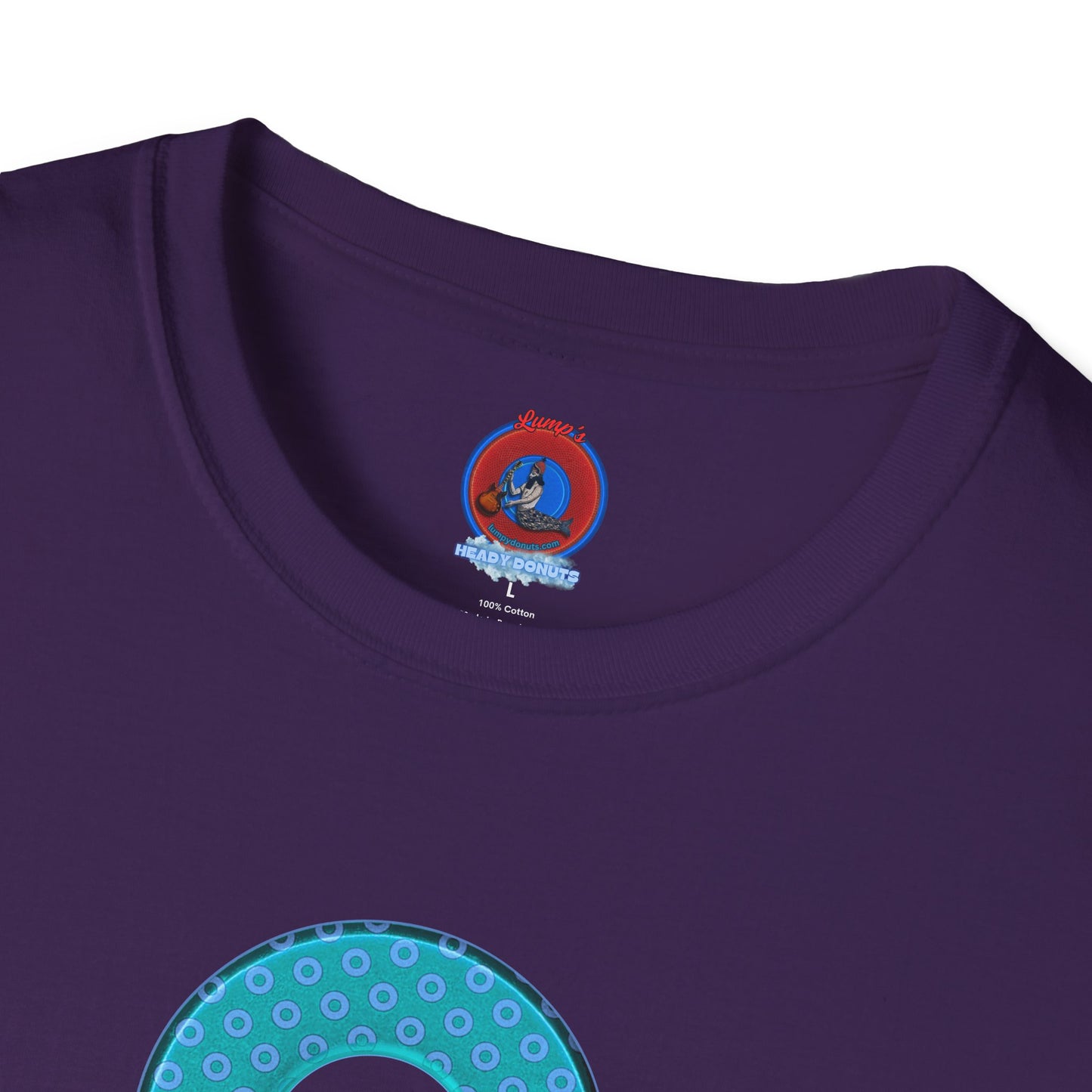 Plain Donuts/Unisex Soft-Style - "Plain Electric Paradoxical Donuts" - light teal/purple donuts