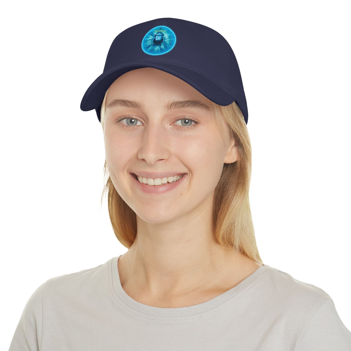 Lumpy Donut Baseball Cap - "The Peering Donut Cap of Opacity" - variant 1 - light blue idonut w/