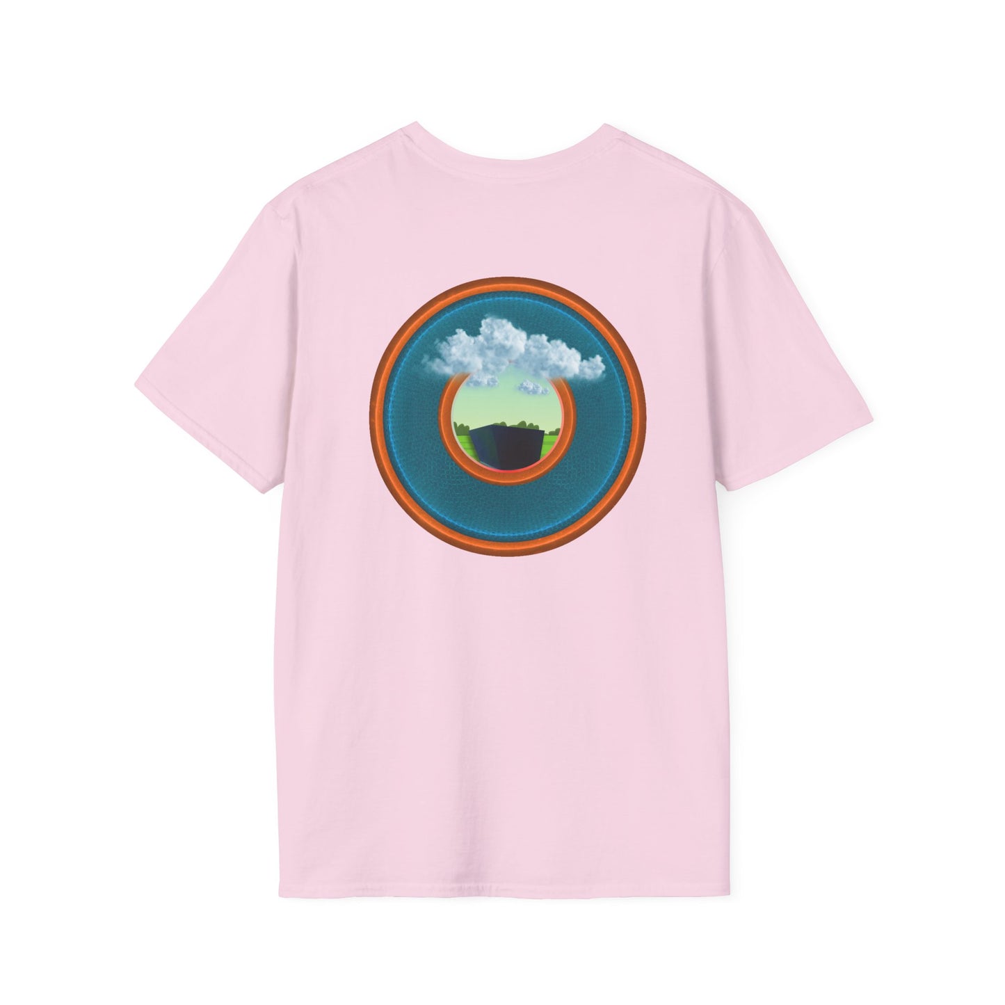 Classic Donut Tee - Unisex Soft-Style - "Got Rhombus?" - series 1.0  - variant 3 - aquamarine/orange donut