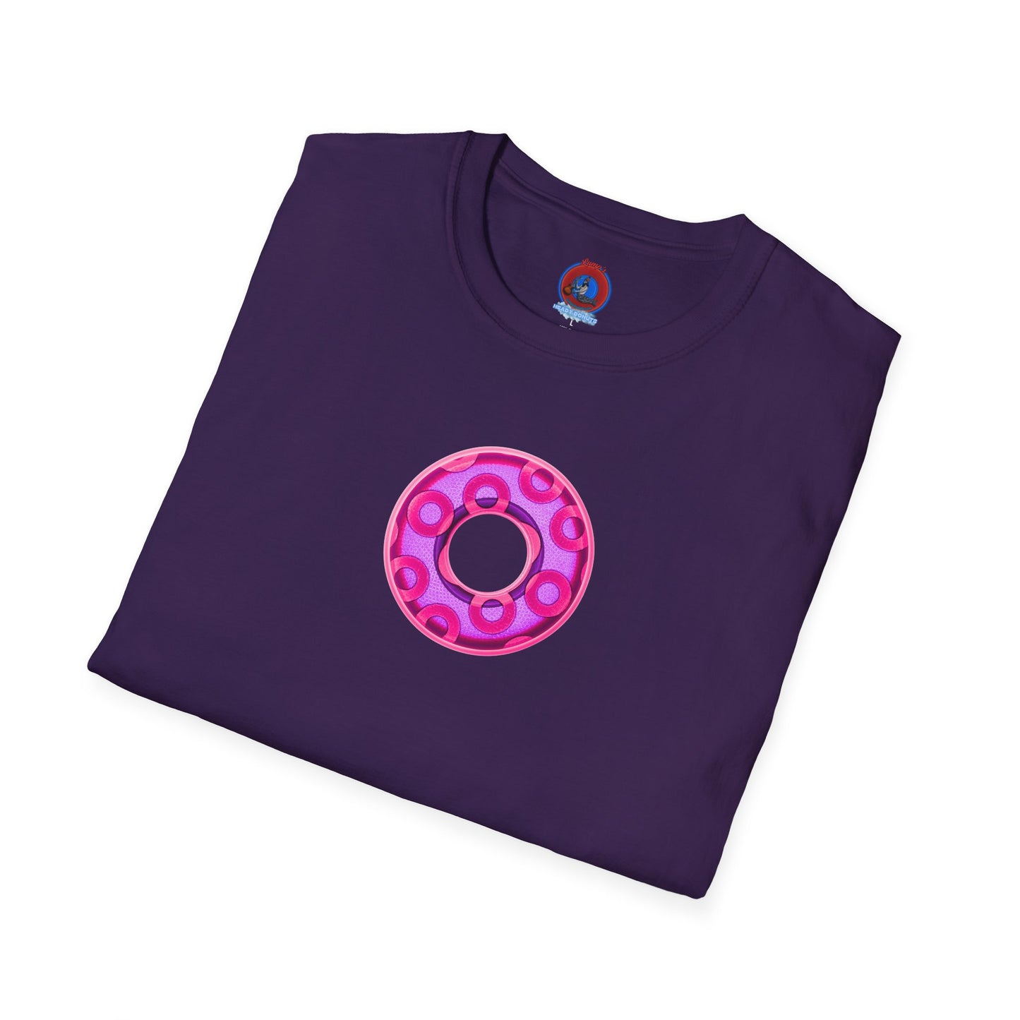 Plain Donuts/Unisex Soft-Style - "Plain Rustic Paradoxical Donuts" - light purple/magenta donuts