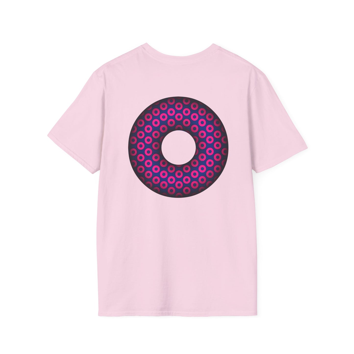 Plain Donuts/Unisex Soft-Style - "Plain Paradoxical Grided Donuts" - light magenta/dark blue donuts