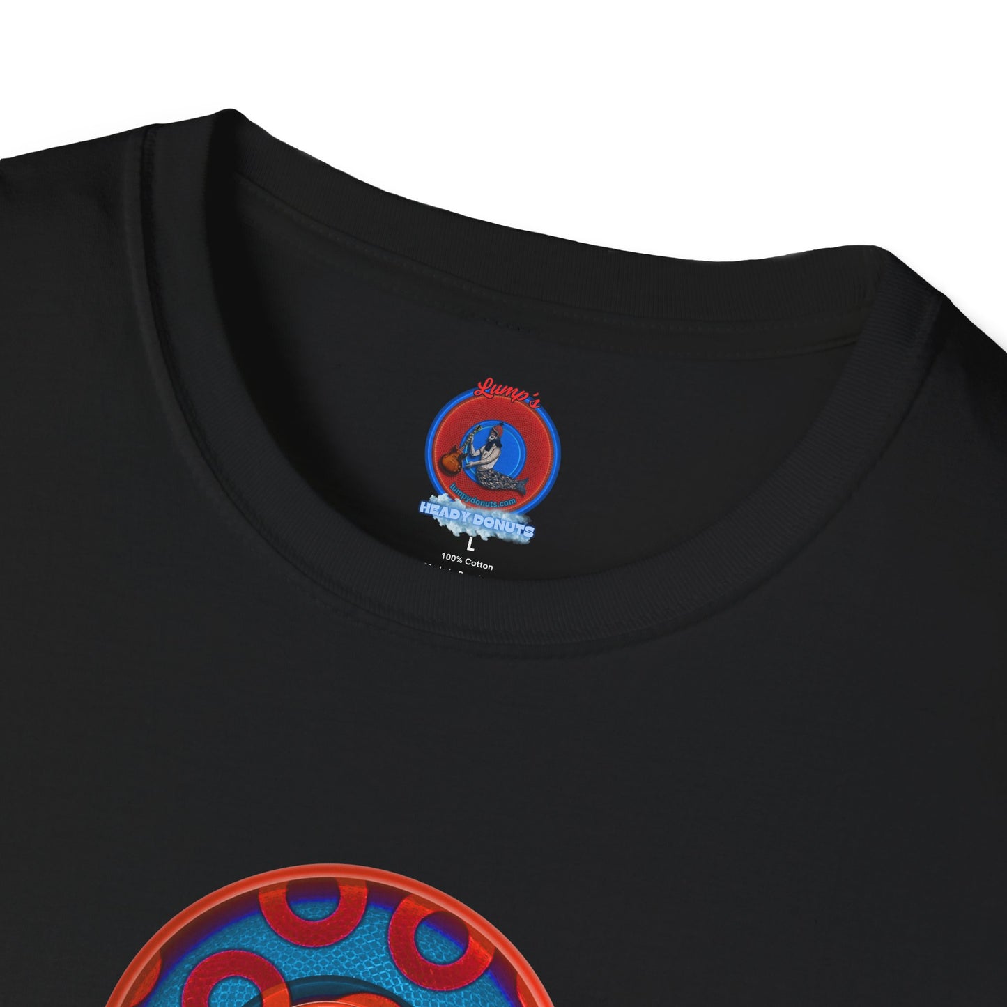 Classic Donut Tee - Unisex Soft-Style - "We All Scream It's ICE Cream" - blue/red rustic paradox donut