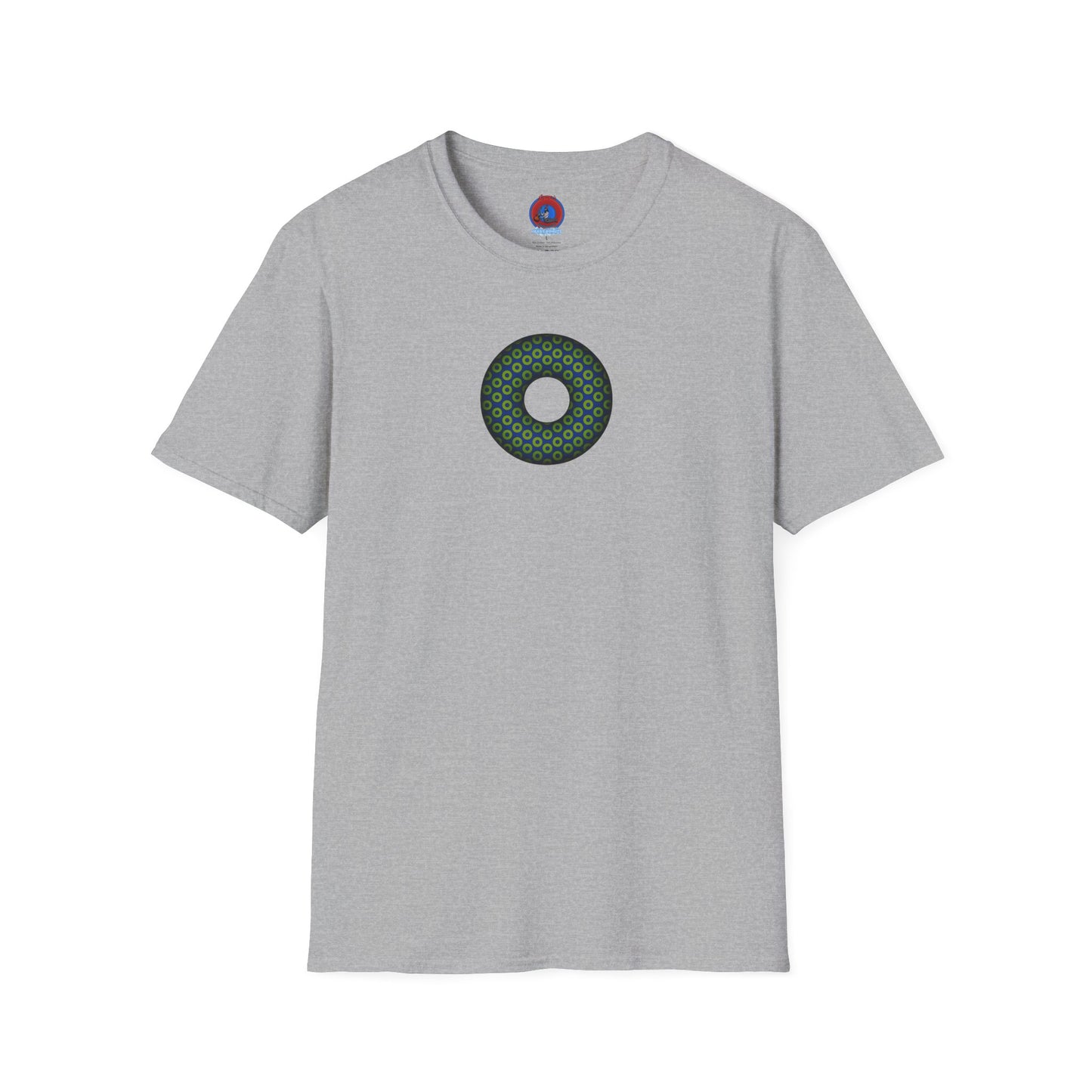 Plain Donuts/Unisex Soft-Style - "Plain Paradoxical Grided Donuts" - lime/dark blue donuts