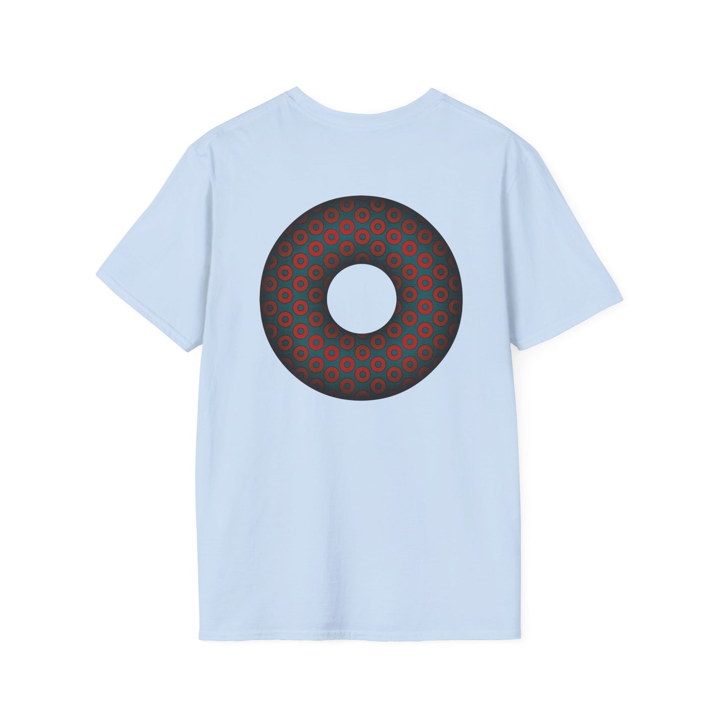 Plain Donuts/Unisex Soft-Style - "Plain Paradoxical Grided Donuts" - red/faded navy donuts