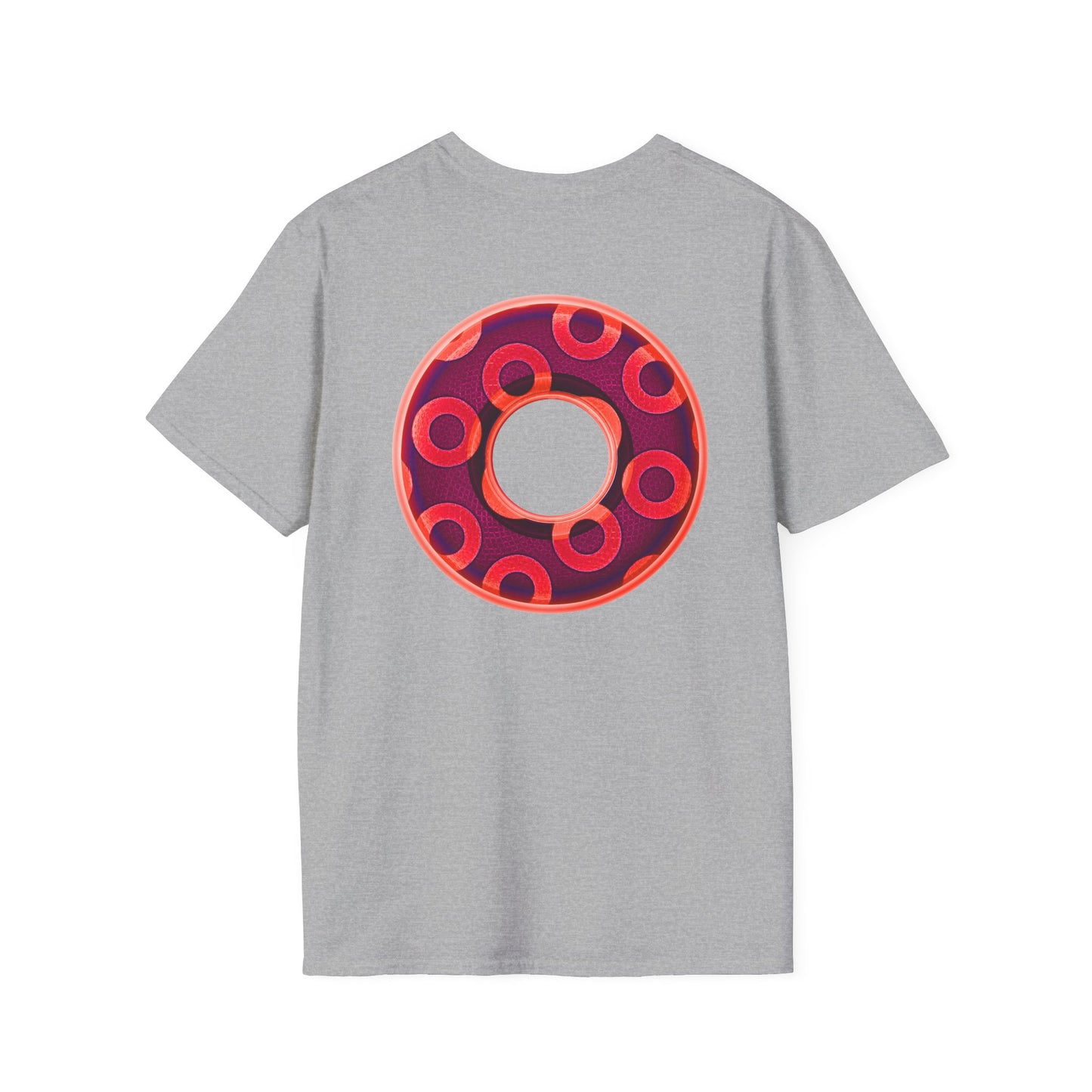 Plain Donuts/Unisex Soft-Style - "Plain Rustic Paradoxical Donuts" - bright red/burgundy donuts