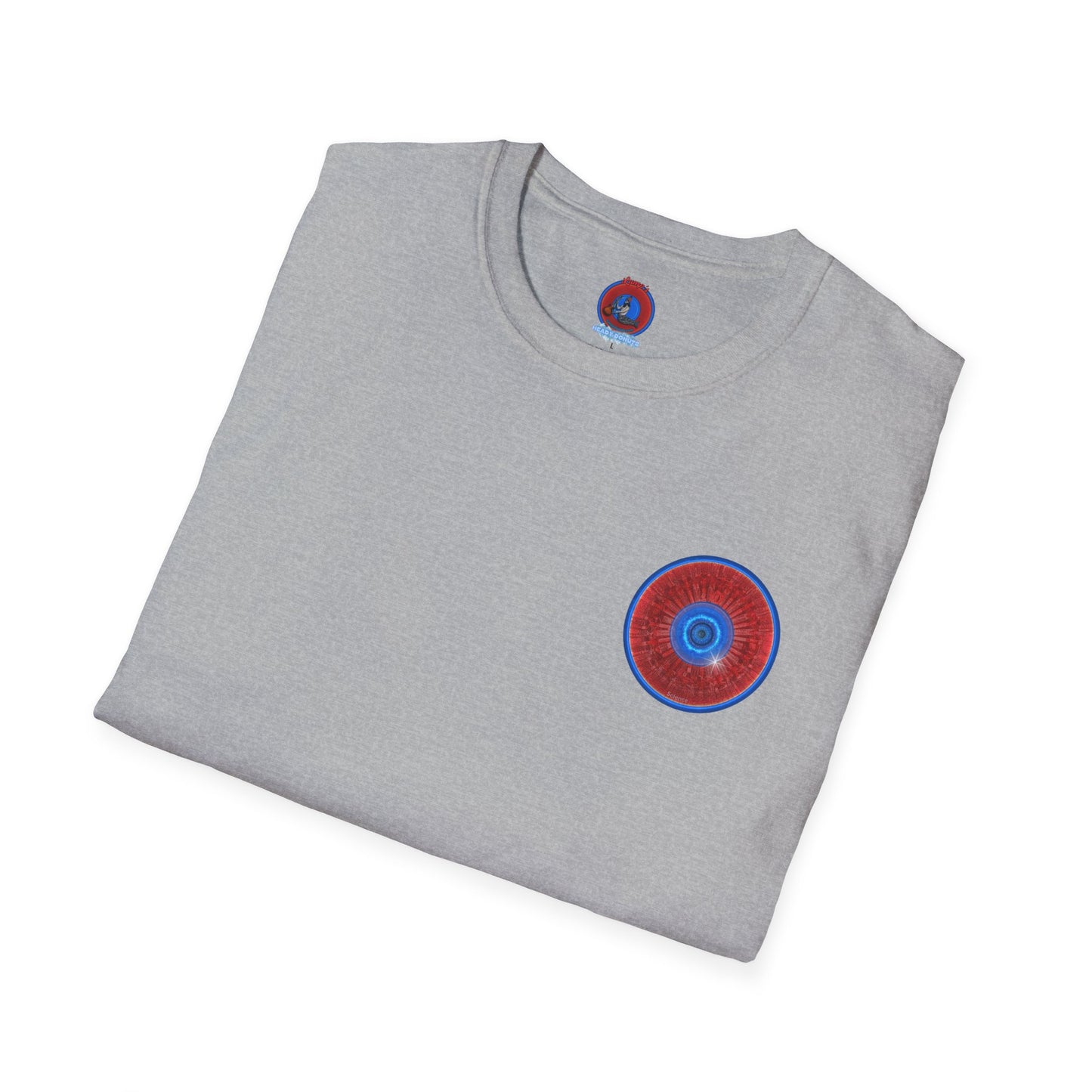 Classic Donut Tee - Unisex Soft-Style - "Graphic Translation Tee Shirt" - vivid red/blue tube donut - variant 2
