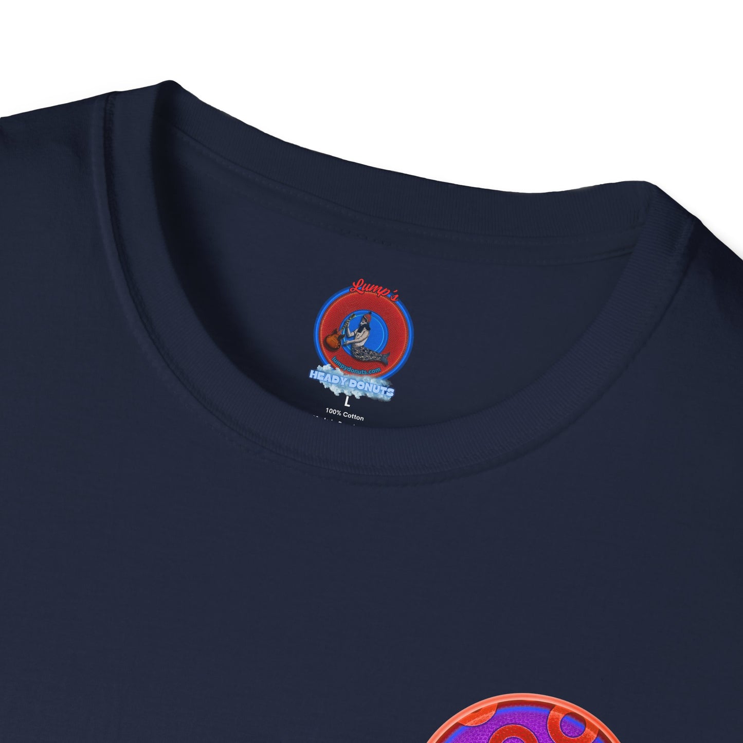 Classic Donut Tee - Unisex Soft-Style - "Wooked Cream - YEMSG Donut " -purple/red rustic paradox donut - variant 6