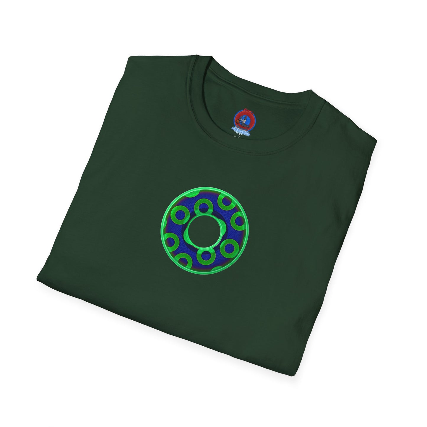 Plain Donuts/Unisex Soft-Style - "Plain Rustic Paradoxical Donuts" - light green/dark blue donuts