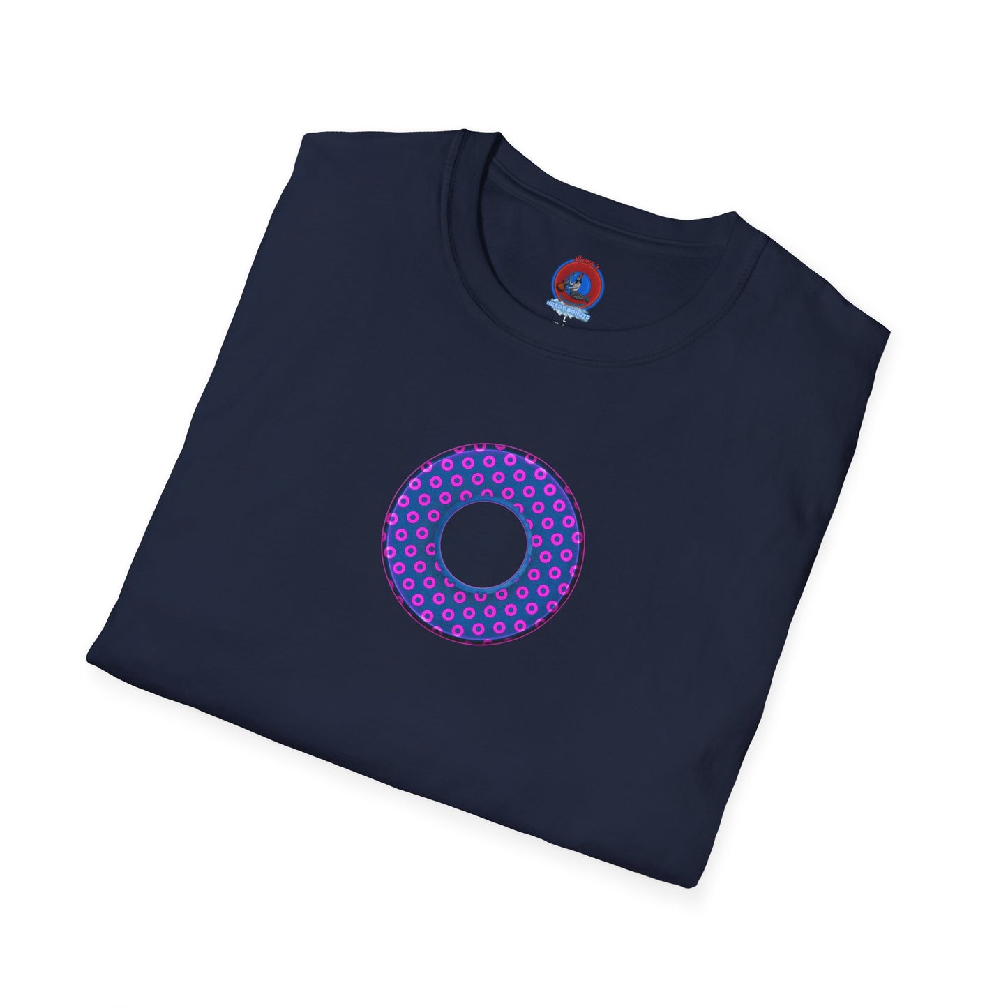 Plain Donuts/Unisex Soft-Style - "Plain Electric Paradoxical Donuts" - pink/dark blue donuts