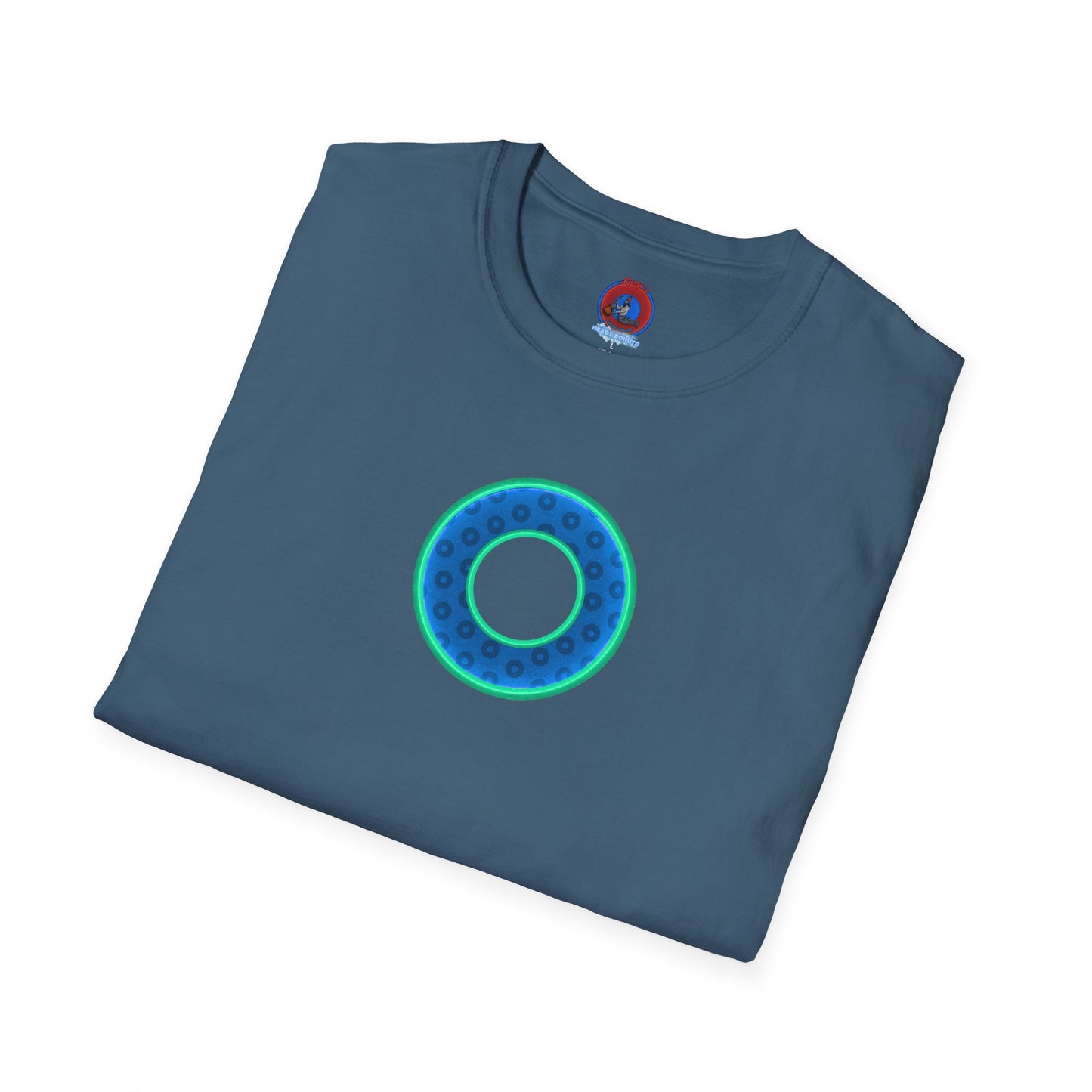 Plain Donuts/Unisex Soft-Style - "Plain Wide Mouthed Paradoxical Donuts" - royal blue/mint green donuts