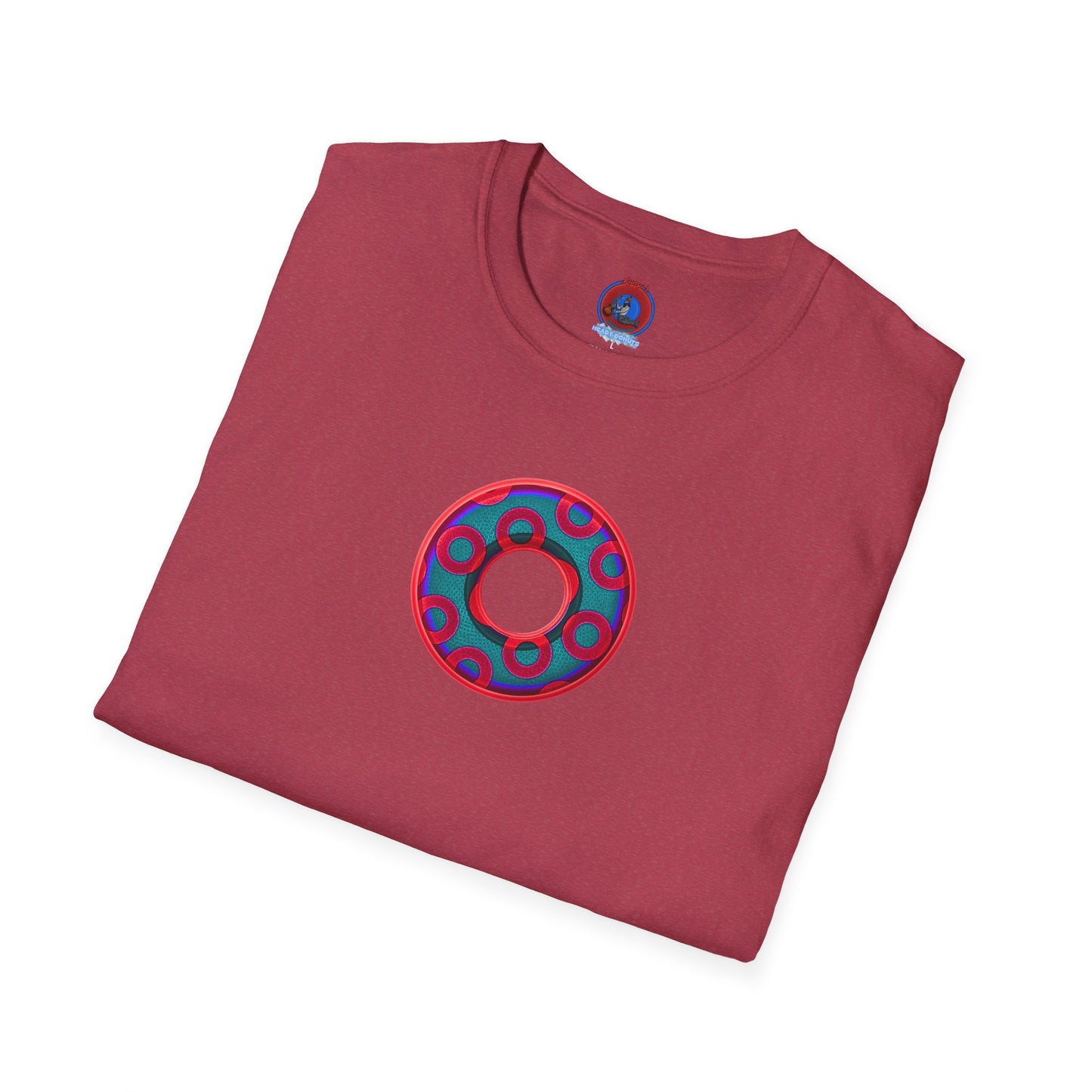 Plain Donuts/Unisex Soft-Style - "Plain Rustic Paradoxical Donuts" - red/steel blue donuts